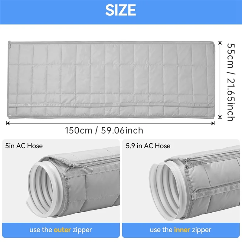 ABKP-Portable Air Conditioner Hose Cover For 5" & 5.9" Diameter AC Exhaust Hoses Tube For Heat Reduction
ABKP-Portable Air Conditioner Hose Cover For 5" & 5.9" Diameter AC Exhaust Hoses Tube For Heat Reduction