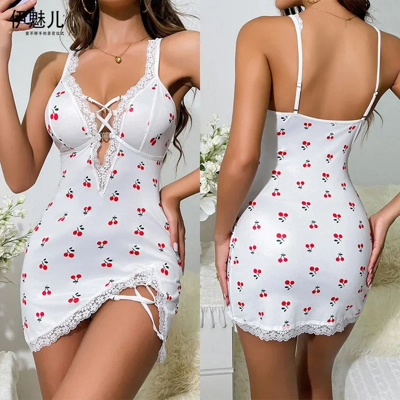 Hot dress sexy Lingerie Women's Ribbed Deep V Neck Floral Print Lace Trim Sexy Nightgown Chemise Slip Dress
Hot dress sexy Lingerie Women's Ribbed Deep V Neck Floral Print Lace Trim Sexy Nightgown Chemise Slip Dress