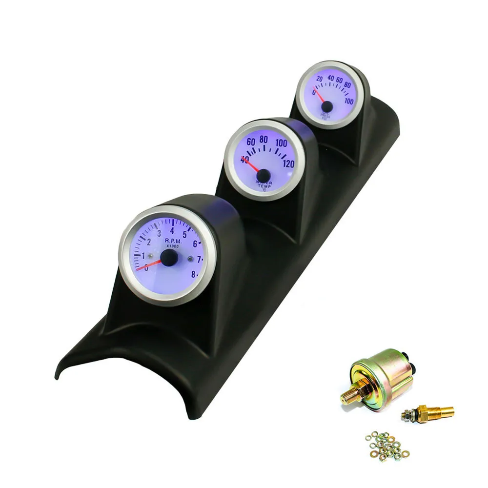 52mm 2'' Black Car Triple Gauge Kit 3in1 Tachometer RPM Water Temp Oil Pressure Gauge
52mm 2'' Black Car Triple Gauge Kit 3in1 Tachometer RPM Water Temp Oil Pressure Gauge