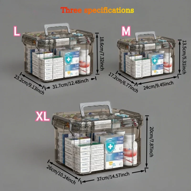 Durable plastic multi-layer storage box with handle - Waterproof double-layer storage box, used for medicines and emergency supp
Durable plastic multi-layer storage box with handle - Waterproof double-layer storage box, used for medicines and emergency supp