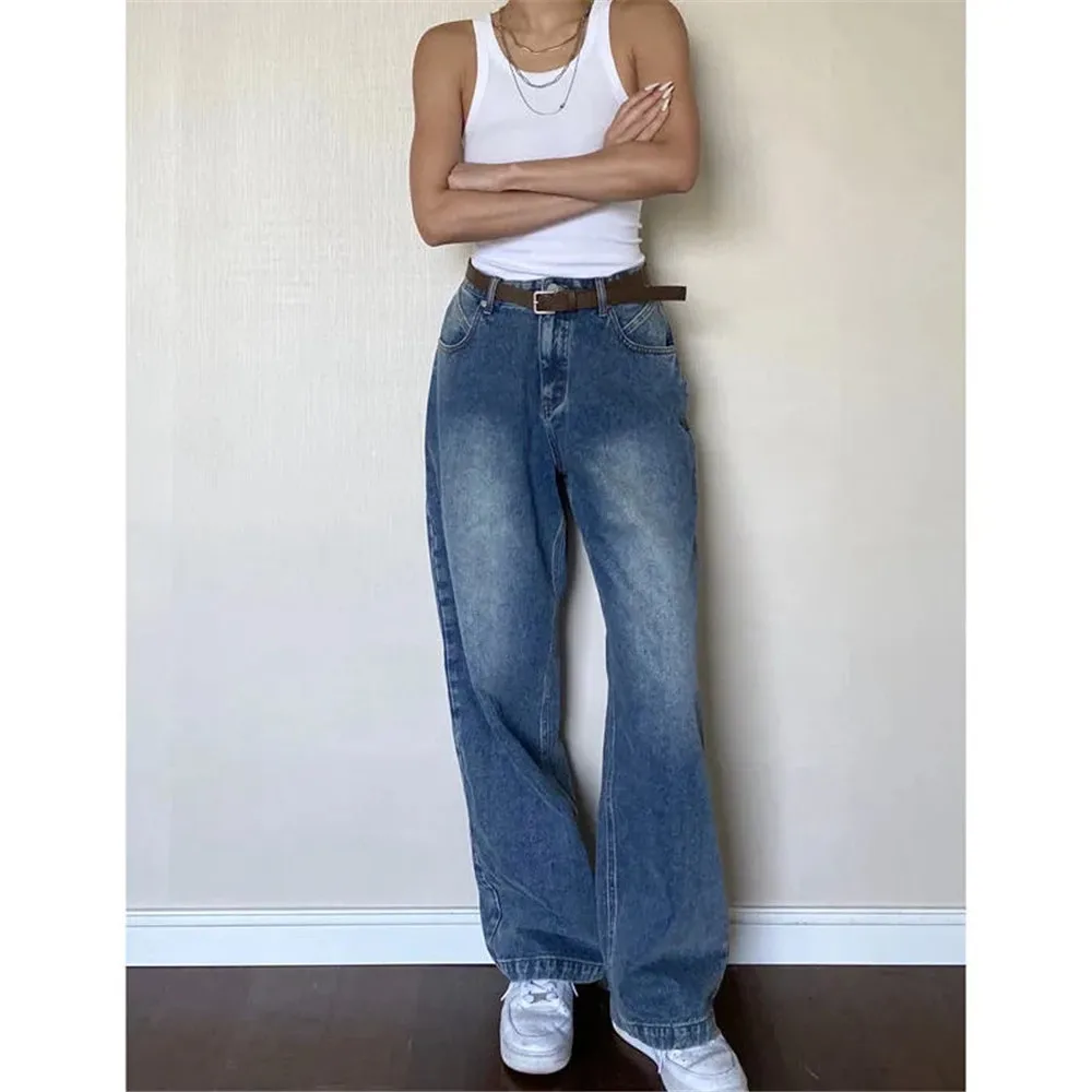 With Belt Casual Vintage Y2k Loose Jeans Women Wide Leg Straight Korean Denim Pants Baggy Plus Size High Waisted Denim Trousers
With Belt Casual Vintage Y2k Loose Jeans Women Wide Leg Straight Korean Denim Pants Baggy Plus Size High Waisted Denim Trousers