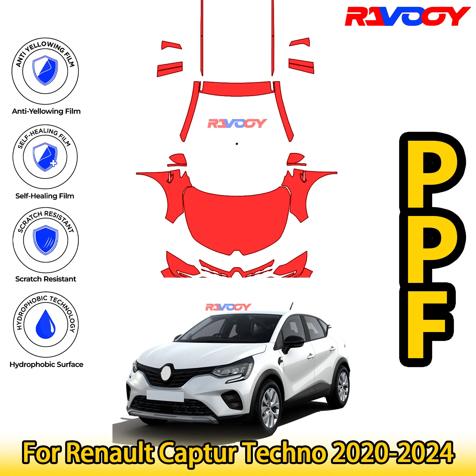 For Renault Captur Techno 2020-2024 Glossy Matte Black Precut front PPF Kit Paint Protection Film
For Renault Captur Techno 2020-2024 Glossy Matte Black Precut front PPF Kit Paint Protection Film