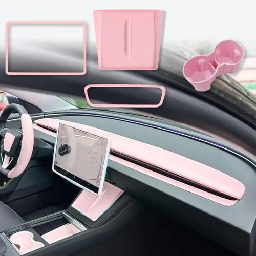 Pink Silicone 4-Piece Interior Trim Kit For Model 3 Highland 2024–2025: Cup Holder Insert, Screen Frame, Mirror Cover, Console
Pink Silicone 4-Piece Interior Trim Kit For Model 3 Highland 2024–2025: Cup Holder Insert, Screen Frame, Mirror Cover, Console