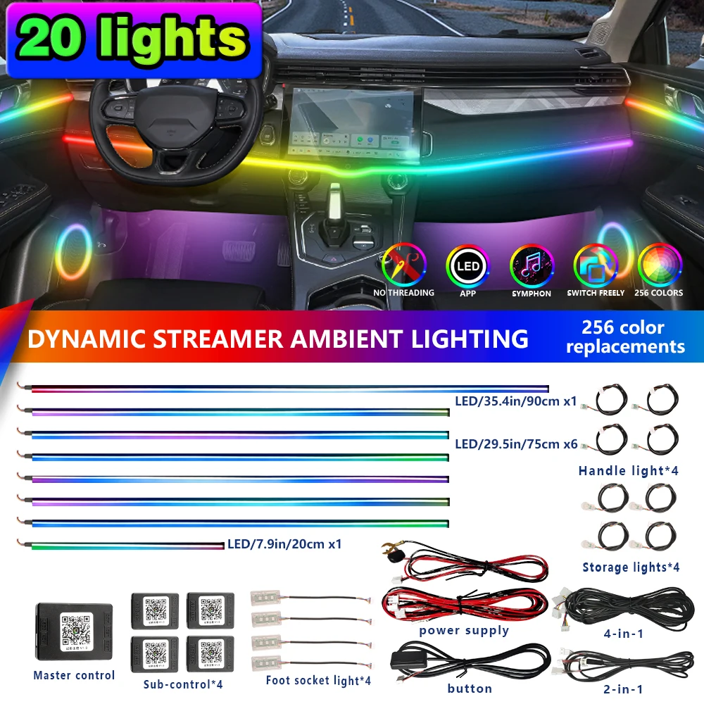 FILIPLI for LED RGB magic color acrylic atmosphere lamp Voice Control Car LED Mood Lights Waterproof 64 Color Music Sync
FILIPLI for LED RGB magic color acrylic atmosphere lamp Voice Control Car LED Mood Lights Waterproof 64 Color Music Sync