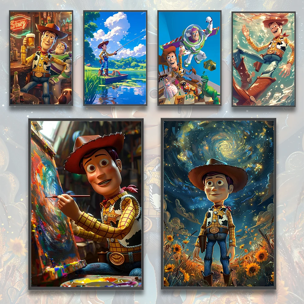 Disney Woody Toy Story Self-adhesive Poster Wall Art Bedroom Cartoons Kid Gift Movie Wallpaper Figures Home Decoration Painting
Disney Woody Toy Story Self-adhesive Poster Wall Art Bedroom Cartoons Kid Gift Movie Wallpaper Figures Home Decoration Painting
