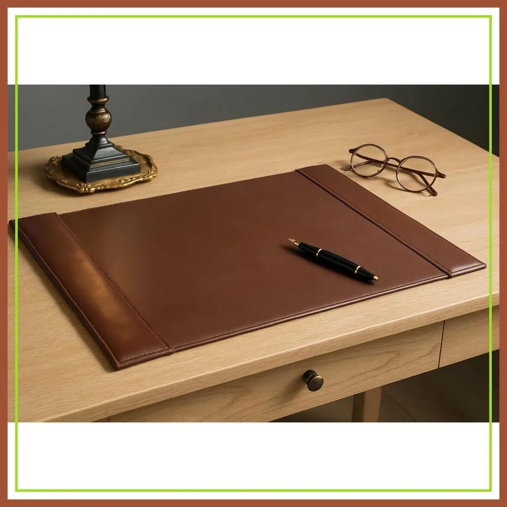 Dark Brown Bonded Leather 30" x 18" Desk Pad, Premium Office Mat
Dark Brown Bonded Leather 30" x 18" Desk Pad, Premium Office Mat