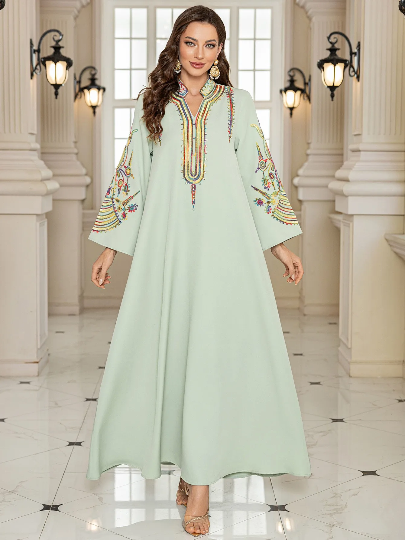 Spring Women's Clothing Long Sleeve Rope Embroidery Elegant Party Dress For Woman Polyester Maxi Casual Travel Vacation Wear
Spring Women's Clothing Long Sleeve Rope Embroidery Elegant Party Dress For Woman Polyester Maxi Casual Travel Vacation Wear