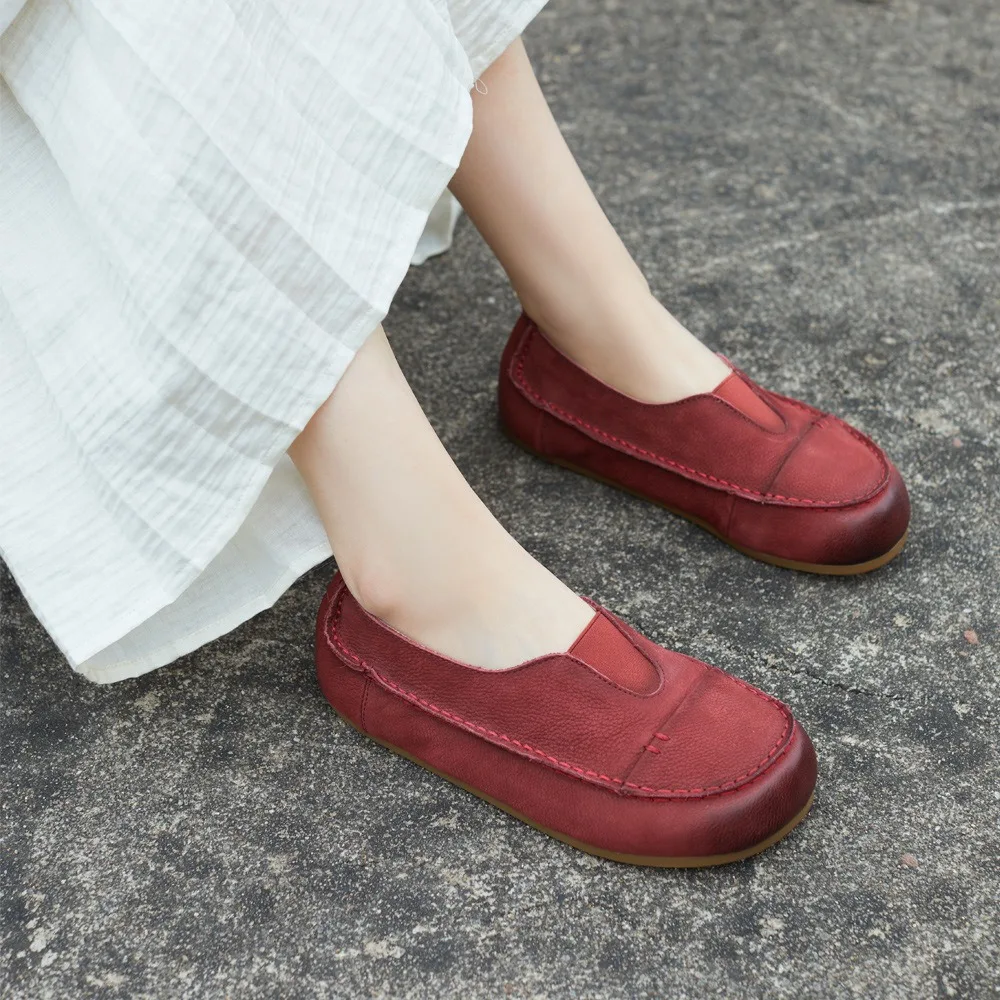 Birkuir Retro Flats Shoes For Women Low Heel Soft Soles Loafers Genuine Leather Slip On Sewn Casual Elastic Band Ladies Shoes
Birkuir Retro Flats Shoes For Women Low Heel Soft Soles Loafers Genuine Leather Slip On Sewn Casual Elastic Band Ladies Shoes
