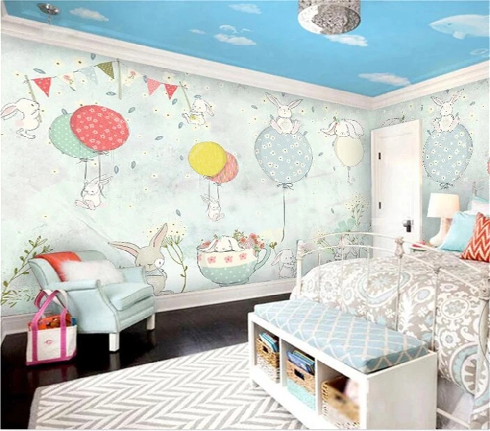 Customized wallpaper 3D Nordic simple fashion Hand drawn cartoon elegant balloon bunny children room mural bedroom restaurant 8d
Customized wallpaper 3D Nordic simple fashion Hand drawn cartoon elegant balloon bunny children room mural bedroom restaurant 8d