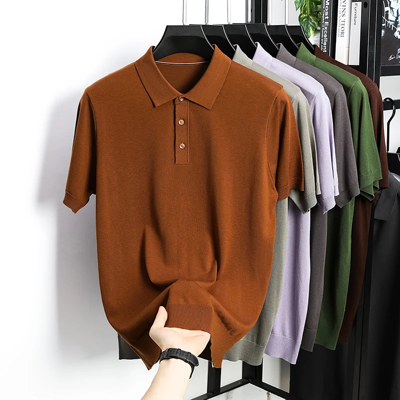 100% Lyocell Knit Short-Sleeve Summer New Thin POLO Collar Casual Men'S Short-Sleeve T-Shirt Business Turn-Down Collar Top
100% Lyocell Knit Short-Sleeve Summer New Thin POLO Collar Casual Men'S Short-Sleeve T-Shirt Business Turn-Down Collar Top