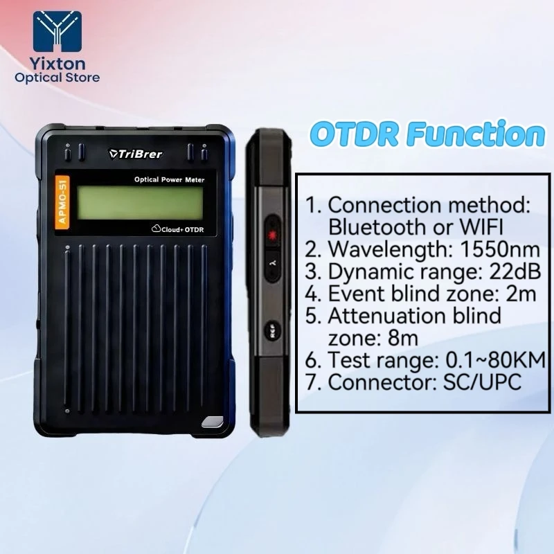 Optical Time Domain Reflectometer (OTDR) Cloud Box Remote Control Fiber Breakpoint Tester OPM VFL 1550nm 22dB UPC active testing