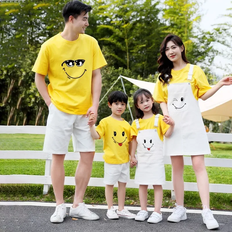 Family Look Cotton T-shirt Dress/Pant 2Pcs/Set Family Matching Outfits Mommy And Daughter Matching Clothes For Party Birthday
Family Look Cotton T-shirt Dress/Pant 2Pcs/Set Family Matching Outfits Mommy And Daughter Matching Clothes For Party Birthday