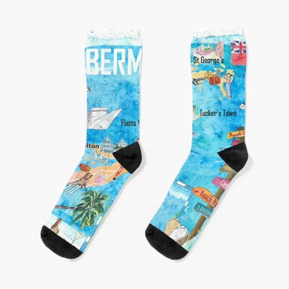 Bermuda Island Travel Poster Favorite Tourist Map Highlights Socks short Children's winter gifts Heating sock Socks Girl Men's
Bermuda Island Travel Poster Favorite Tourist Map Highlights Socks short Children's winter gifts Heating sock Socks Girl Men's