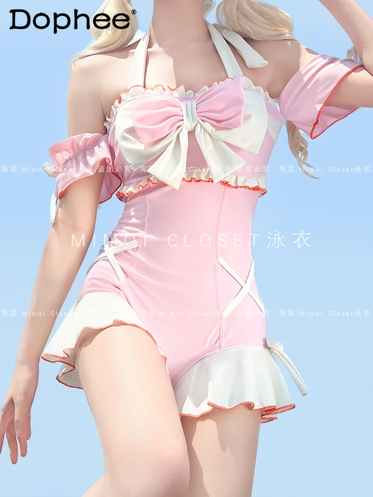Pink Macaron Lolita One-Piece Swimming Suit for Women 2024 Summer New Japanese Girl Style Sweet Cute Bow Straw Bathing Suit
Pink Macaron Lolita One-Piece Swimming Suit for Women 2024 Summer New Japanese Girl Style Sweet Cute Bow Straw Bathing Suit