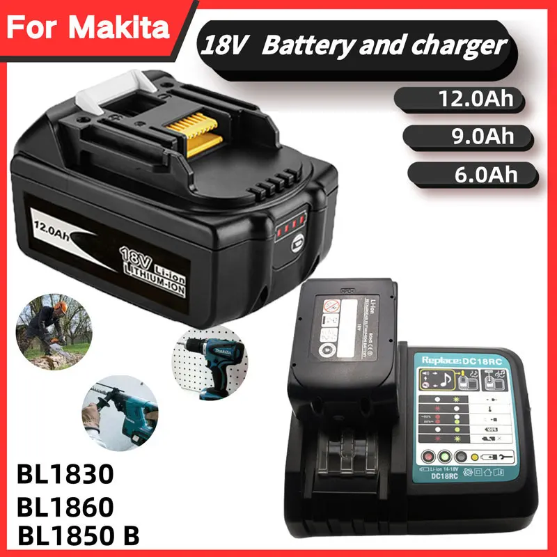 For Makita 18V Battery 6000mAh BL1860 BL1850B BL1840 BL1830 Lithium Battery & Charger 21v Replacement Power Tool Batteries
For Makita 18V Battery 6000mAh BL1860 BL1850B BL1840 BL1830 Lithium Battery & Charger 21v Replacement Power Tool Batteries