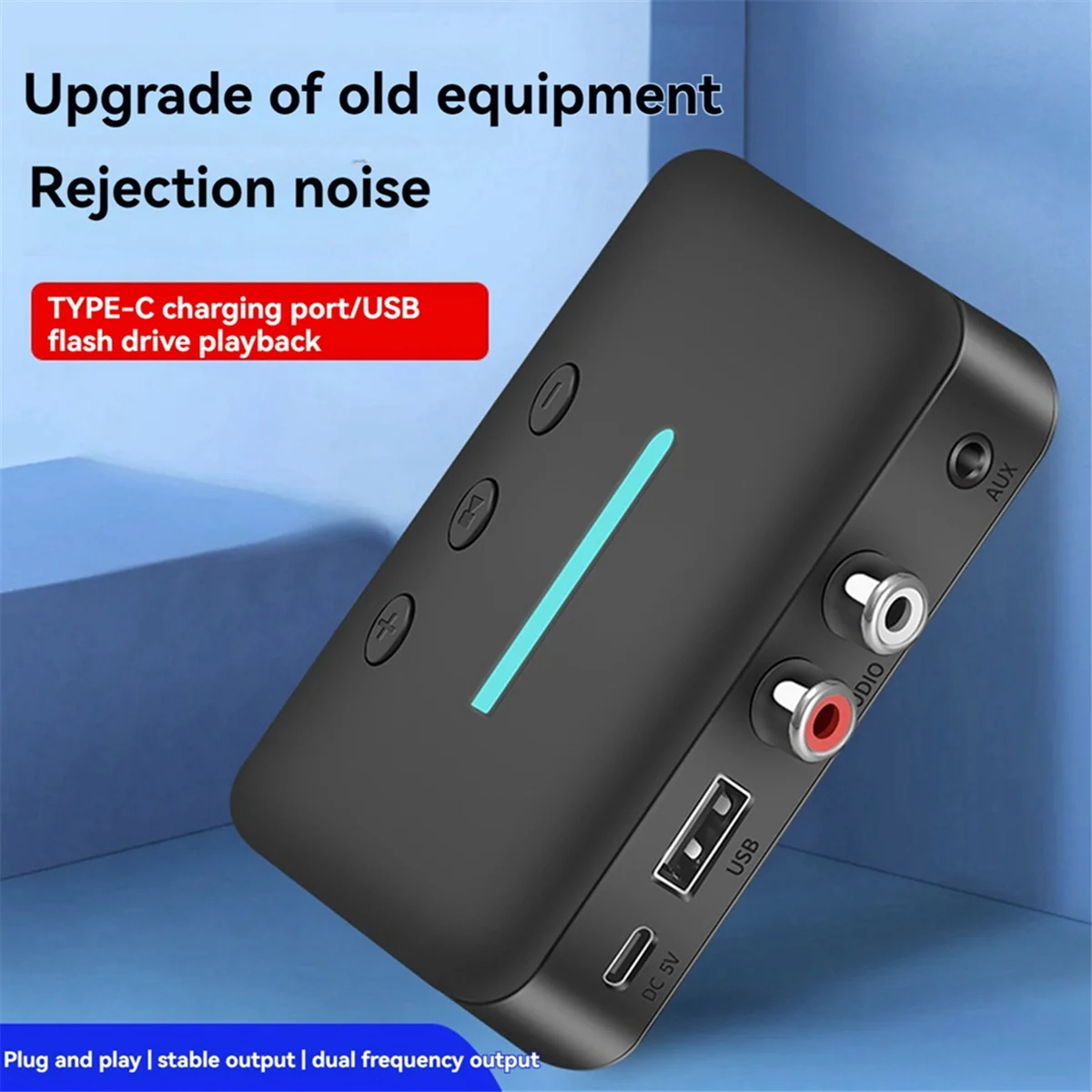 ABAC-USB Bluetooth 5.3 Адаптер аудиоприемника Беспроводная стерео музыка 3,5 мм AUX R/L Поддержка воспроизведения U-диска для настольного динамика
ABAC-USB Bluetooth 5.3 Адаптер аудиоприемника Беспроводная стерео музыка 3,5 мм AUX R/L Поддержка воспроизведения U-диска для настольного динамика