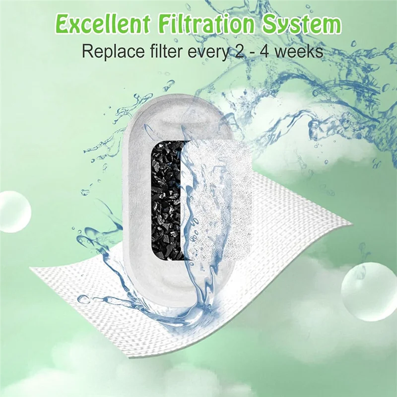 B59A 16 Pack Cat Water Fountain Filters Replacement For 108/3.2L& 67Oz/2L Pet Water Dispenser With 16 Pre-Filter Sponges
B59A 16 Pack Cat Water Fountain Filters Replacement For 108/3.2L& 67Oz/2L Pet Water Dispenser With 16 Pre-Filter Sponges