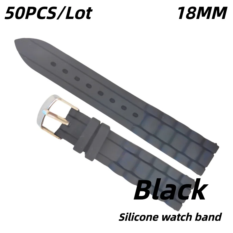 Wholesale 50PCS/Lot 18MM Silicone Watch Bands Black Rubber Strap Adjustable Watch Bands For Men And Women
Wholesale 50PCS/Lot 18MM Silicone Watch Bands Black Rubber Strap Adjustable Watch Bands For Men And Women