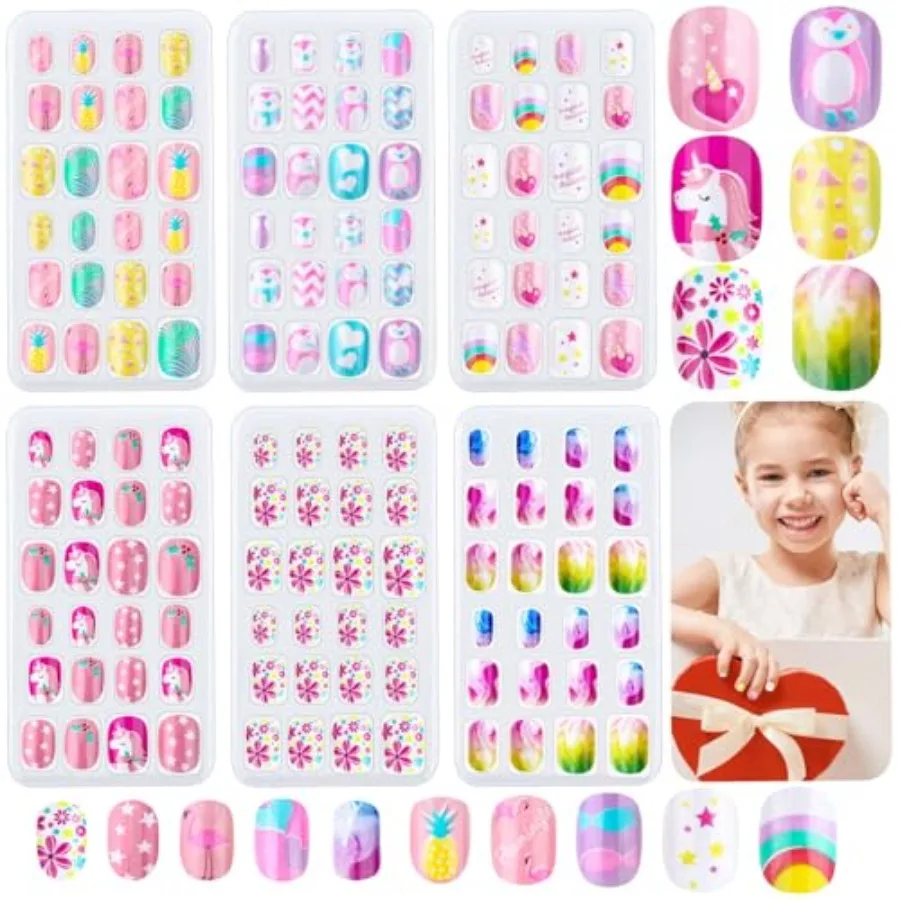 144 Pieces Press on Nails Grils, Fake Artificial False Nail Tips Pre Glue Full Cover Short Acrylic Nails for Girls Nail Art Dec
144 Pieces Press on Nails Grils, Fake Artificial False Nail Tips Pre Glue Full Cover Short Acrylic Nails for Girls Nail Art Dec