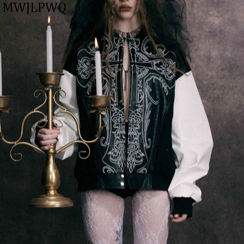 MWJLPWQ Trendy Printed Embroidery Patchwork Leather Baseball Jacket Men's High Street Stand Collar Autumn Male Casual Tops 21000
MWJLPWQ Trendy Printed Embroidery Patchwork Leather Baseball Jacket Men's High Street Stand Collar Autumn Male Casual Tops 21000