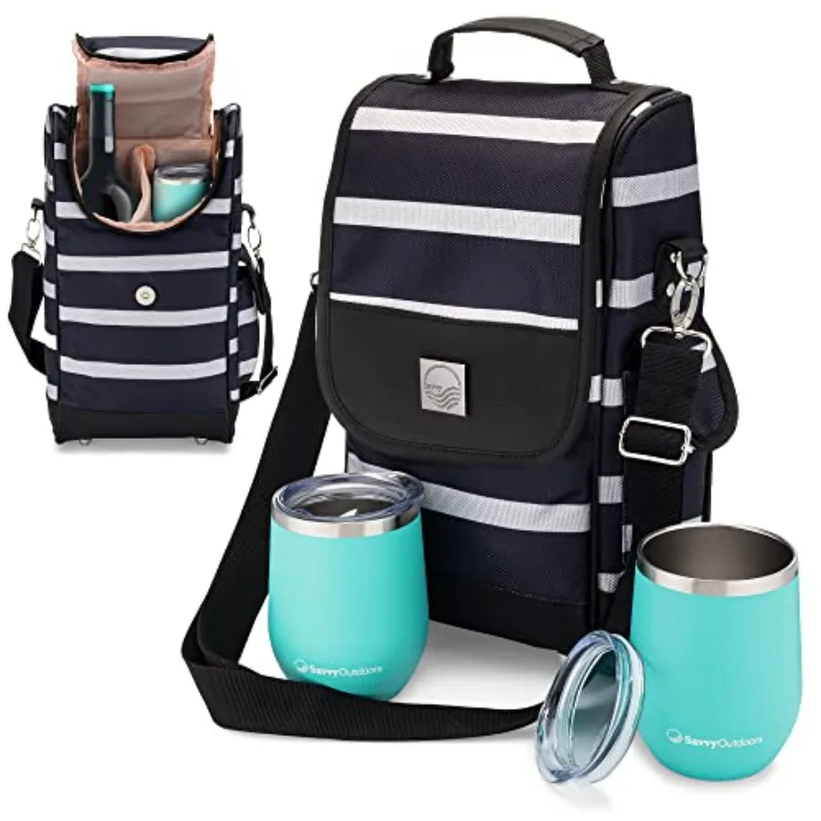 Savvy Outdoors Insulated Wine Tote Bag with Stemless Glasses and Exterior Pouch - Foldable Wine Carrier and Portable Cooler
Savvy Outdoors Insulated Wine Tote Bag with Stemless Glasses and Exterior Pouch - Foldable Wine Carrier and Portable Cooler