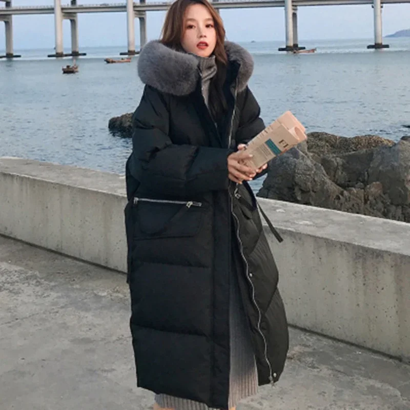 Long Parkas Women Korean Fashion Fur Collar Thicken Warm Cotton Padded Jacket Women Winter Casual Solid Coats Female
Long Parkas Women Korean Fashion Fur Collar Thicken Warm Cotton Padded Jacket Women Winter Casual Solid Coats Female