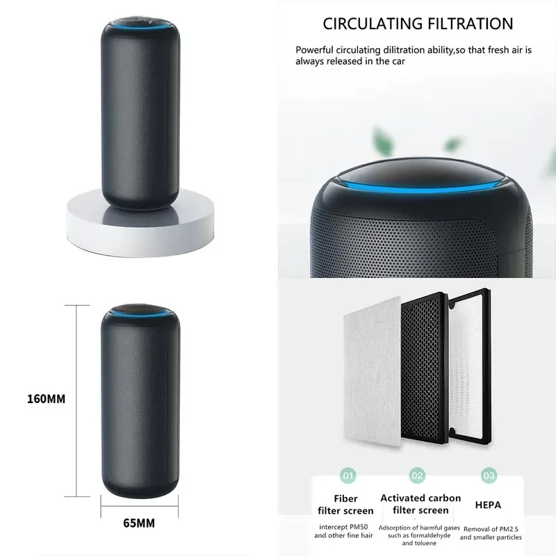Personal Portable Smart Car Air Purifier with HEPA Filter and Ionizer for All Vehicles
Personal Portable Smart Car Air Purifier with HEPA Filter and Ionizer for All Vehicles