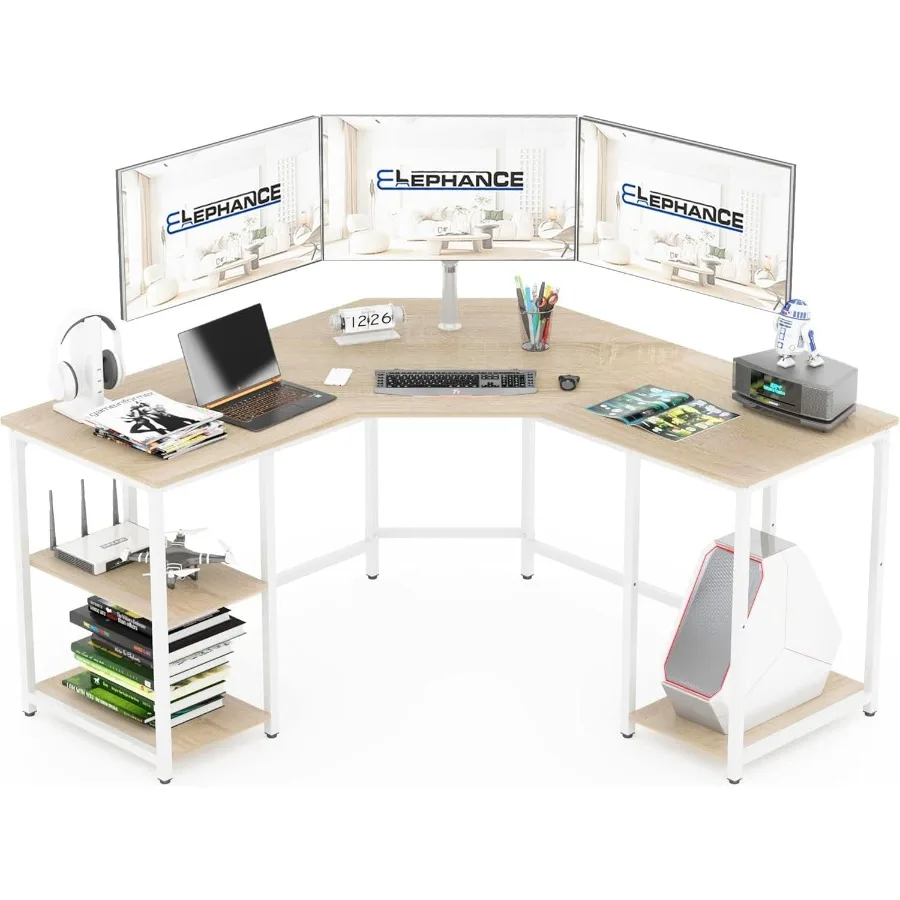 Large LShaped Computer Desk with Builtin Shelves for Home Office or Gaming Setup Functional Corner Writing Workstation with Amp
Large LShaped Computer Desk with Builtin Shelves for Home Office or Gaming Setup Functional Corner Writing Workstation with Amp