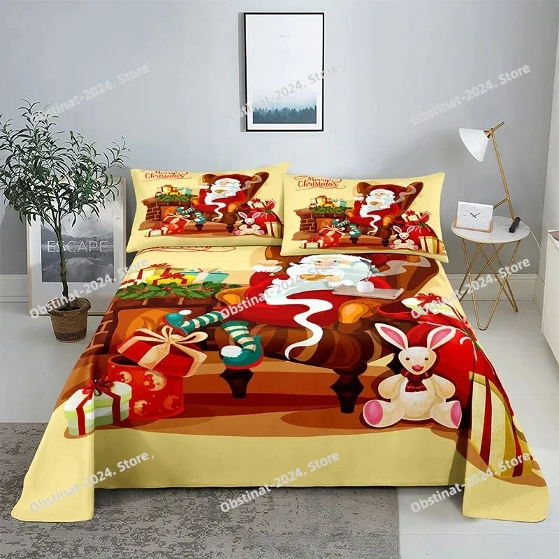 3D Merry Christmas Bed Sheet Set with Pillowcase Soft Santa Claus Home Decor New Year Full King Queen Size Red Sets Flat Sheet
3D Merry Christmas Bed Sheet Set with Pillowcase Soft Santa Claus Home Decor New Year Full King Queen Size Red Sets Flat Sheet