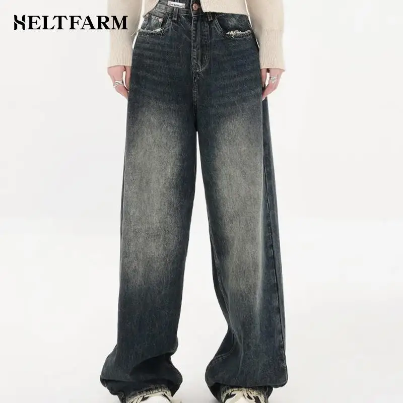 Street Wear Retro Fashion Autumn Women High Waist Jeans Loose Wide Leg Straight Loose Denim Trousers Baggy Pants
Street Wear Retro Fashion Autumn Women High Waist Jeans Loose Wide Leg Straight Loose Denim Trousers Baggy Pants