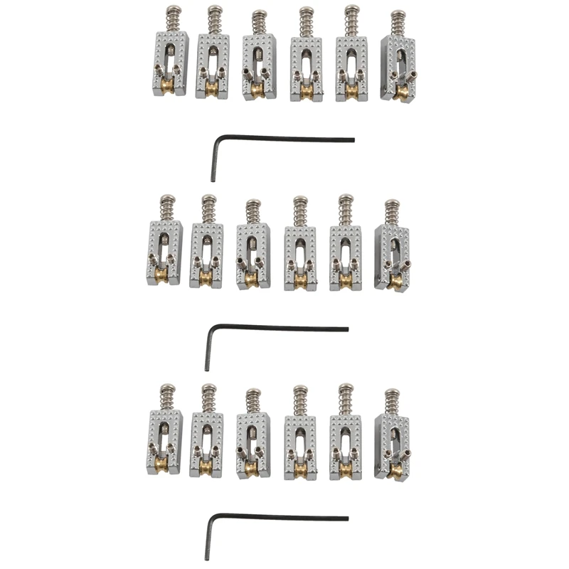 18 роликовых мостовых седлов Tremolo с ключом для крыла Strat Tele электрическая гитара Хромированный Цвет
18 роликовых мостовых седлов Tremolo с ключом для крыла Strat Tele электрическая гитара Хромированный Цвет