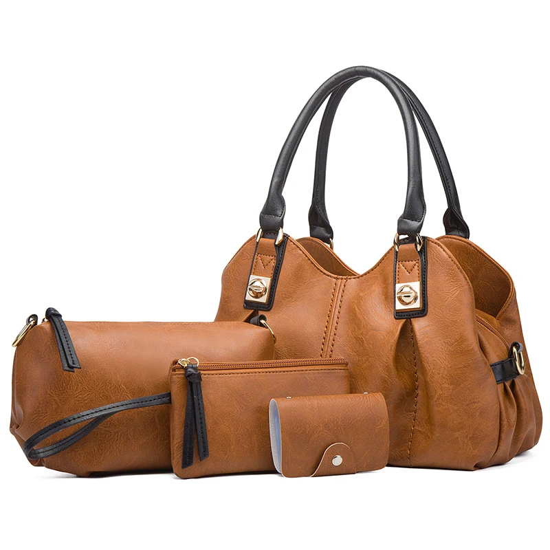 TRAVEASY 2023 Retro 4 Pcs Set Women's Bag Ruched Design Hard PU Leather Ladies Handbag Shoulder Bag Purse and Card Bag Set
TRAVEASY 2023 Retro 4 Pcs Set Women's Bag Ruched Design Hard PU Leather Ladies Handbag Shoulder Bag Purse and Card Bag Set