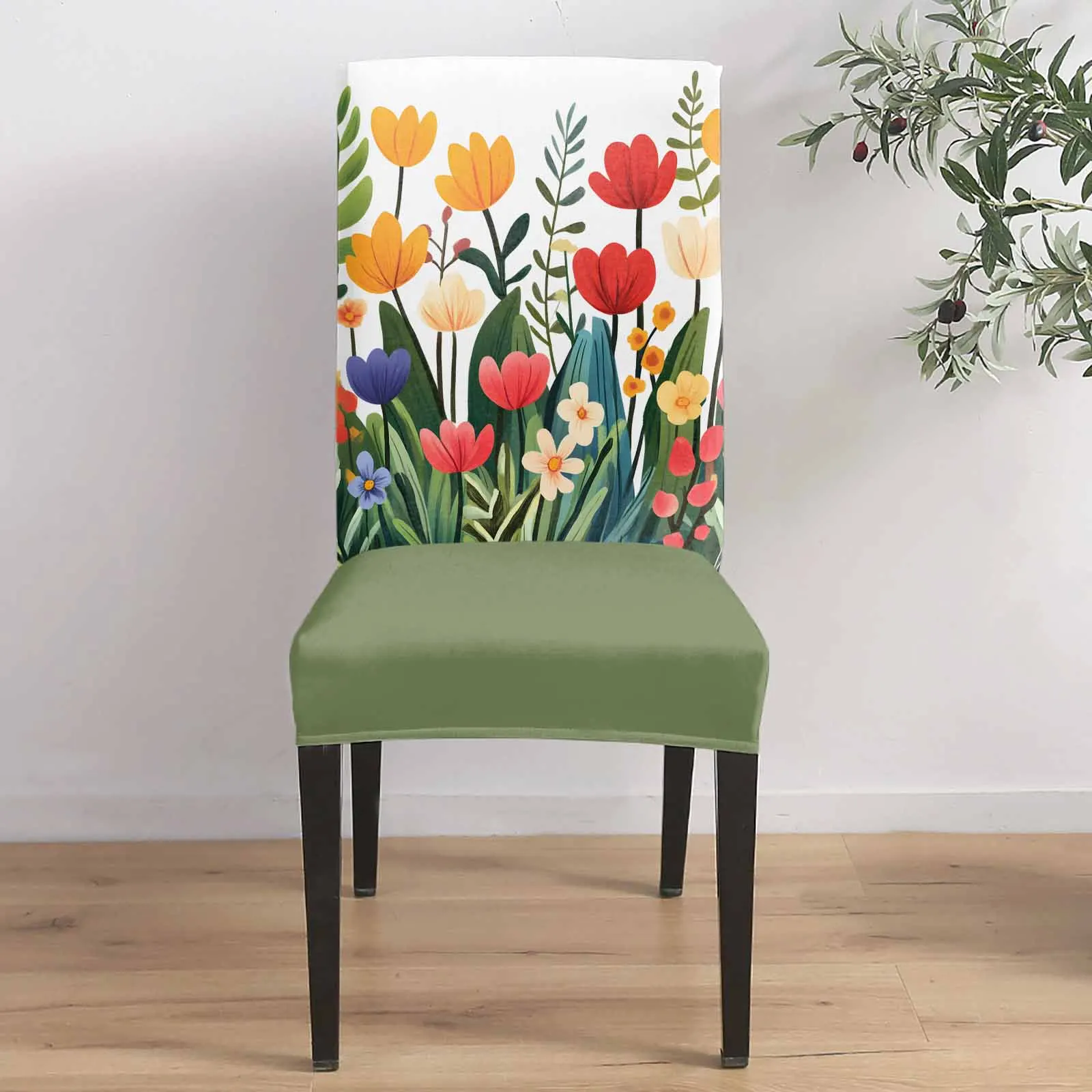 Farmhouse Flowers Tulip Plants Chair Cover for Dining Room Spandex Stretch Seat Cover for Wedding Banquet Party Seat Case
Farmhouse Flowers Tulip Plants Chair Cover for Dining Room Spandex Stretch Seat Cover for Wedding Banquet Party Seat Case