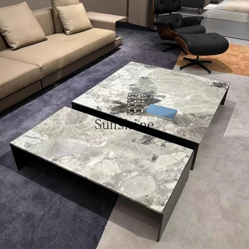 Marble modern simple light luxury size square luxury stone small tea table edge combination
Marble modern simple light luxury size square luxury stone small tea table edge combination