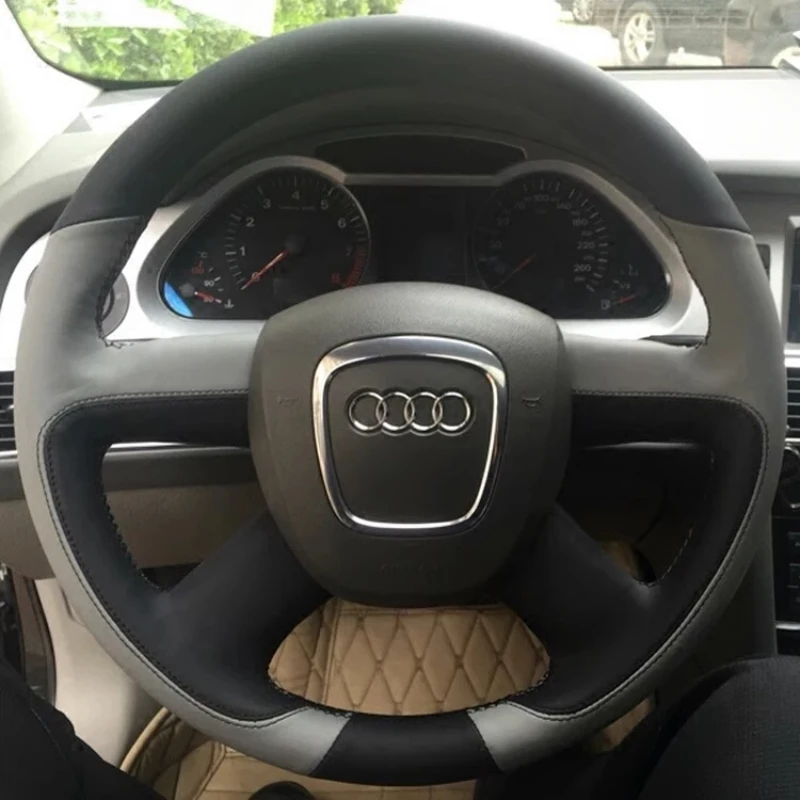 For Audi Old A4 B7 B8 A6 C6 Q7 2004-2011 Q5 2008-2012 Hand Stitched black grey Genuine Leather Car Steering Wheel Cover
For Audi Old A4 B7 B8 A6 C6 Q7 2004-2011 Q5 2008-2012 Hand Stitched black grey Genuine Leather Car Steering Wheel Cover