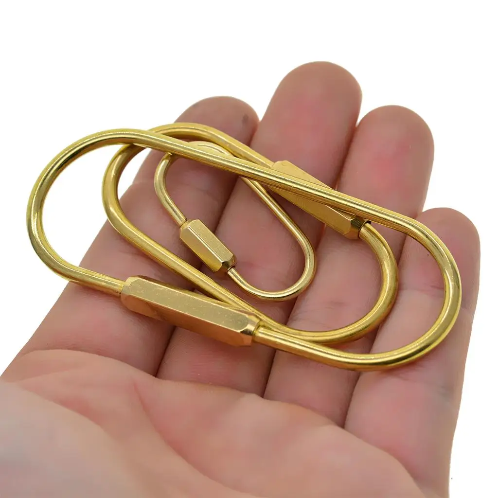 3X Brass Carabiner Buckle Heavy Duty Keychain Clip Screw Lock Ring Key Chain
3X Brass Carabiner Buckle Heavy Duty Keychain Clip Screw Lock Ring Key Chain