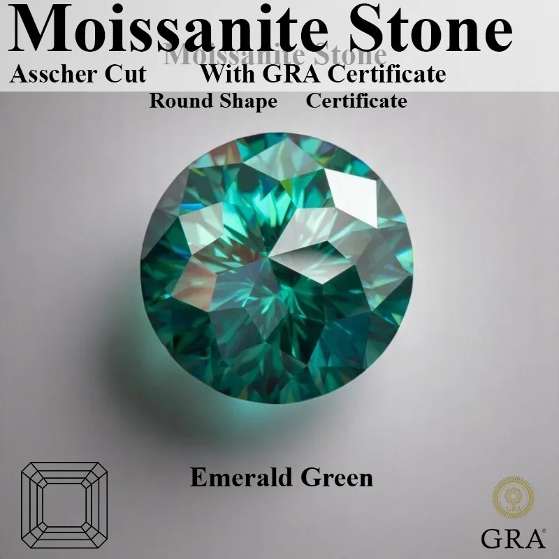 Emperor General Cut Moissanite Stones Round Shape Emerald Green Primary Colours with GRA Certificate Jewelry Making Materials
Emperor General Cut Moissanite Stones Round Shape Emerald Green Primary Colours with GRA Certificate Jewelry Making Materials