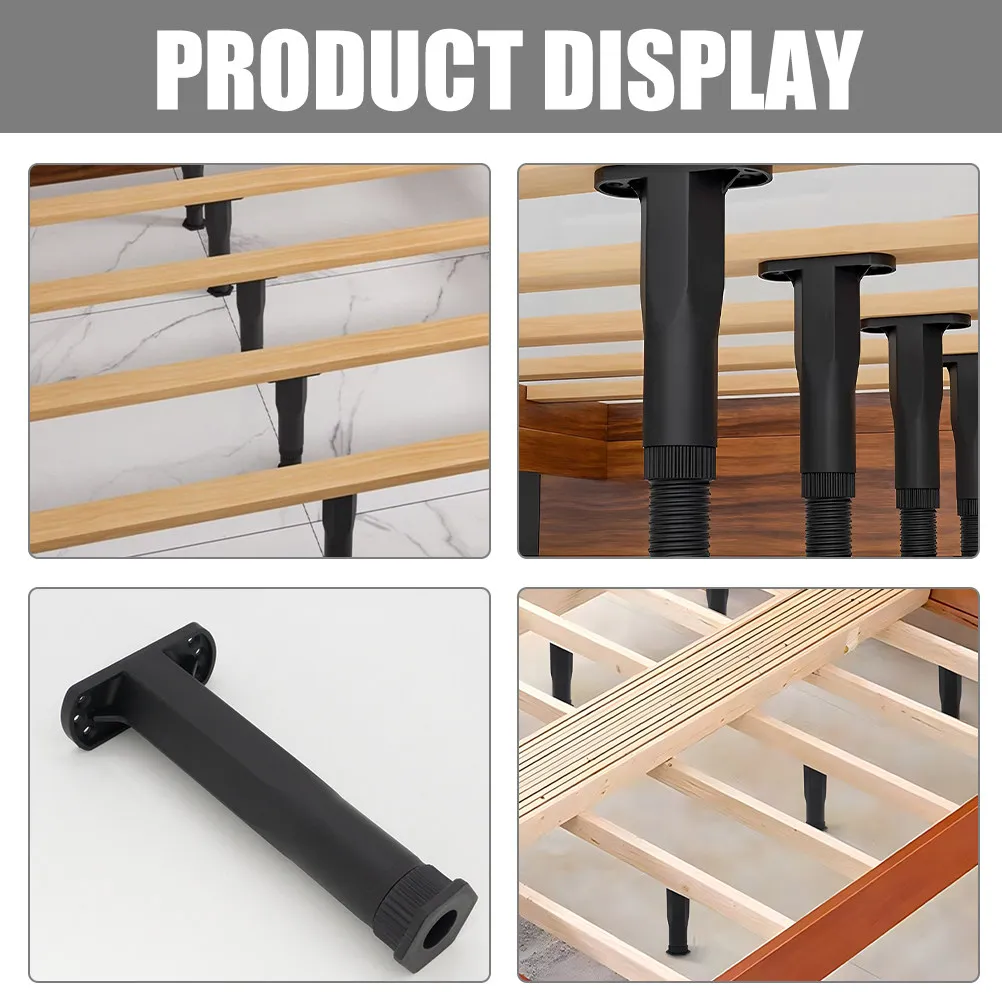 4Pcs Bed Frame Support Legs Adjustable T-Shaped PP Material Heavy Duty Stable Bed Legs for King Queen Full Twin Beds
4Pcs Bed Frame Support Legs Adjustable T-Shaped PP Material Heavy Duty Stable Bed Legs for King Queen Full Twin Beds