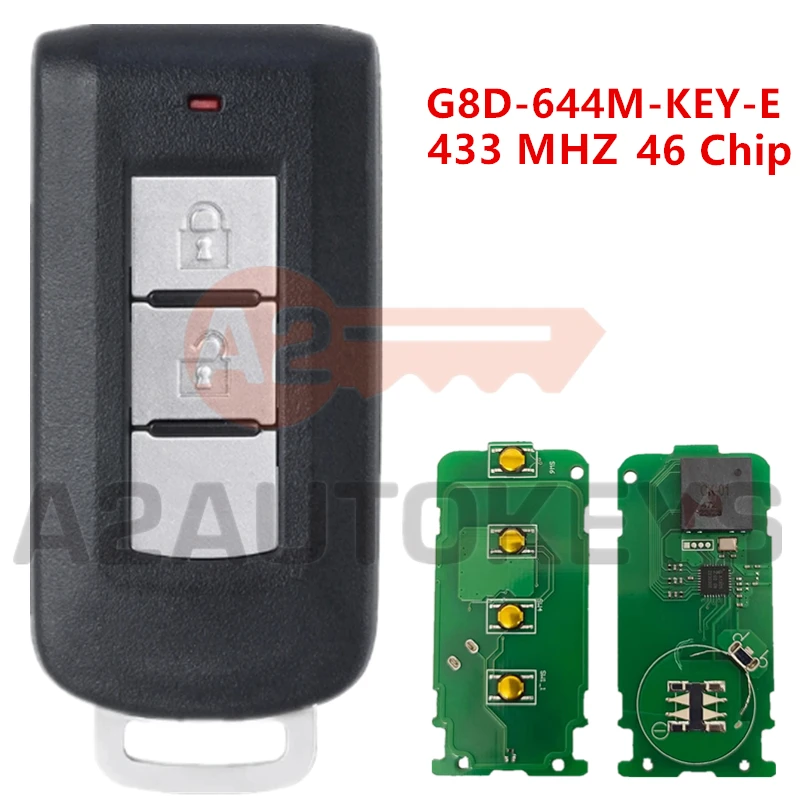 A2AUTOKEYS For Mitsubishi Lancer Outlander 2008-2018 ASX 2013-2015 G8D-644M-KEY-E 433Mhz ID46 Chip 2 Buttons Smart Remote Key
A2AUTOKEYS For Mitsubishi Lancer Outlander 2008-2018 ASX 2013-2015 G8D-644M-KEY-E 433Mhz ID46 Chip 2 Buttons Smart Remote Key