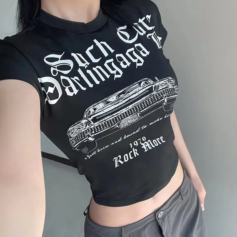 Women Short Sleeve Crop Tops Handsome Cool High Street Crew Neck Slim Fit T-Shirts Casual Exposed Navel Shirts Streetwear
Women Short Sleeve Crop Tops Handsome Cool High Street Crew Neck Slim Fit T-Shirts Casual Exposed Navel Shirts Streetwear