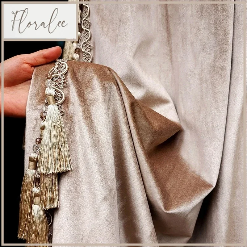 Milk Tea Color French Luxury High-end Velvet Curtains European Blackout Solid Color Curtains For Living Room Bedroom Custom Size
Milk Tea Color French Luxury High-end Velvet Curtains European Blackout Solid Color Curtains For Living Room Bedroom Custom Size