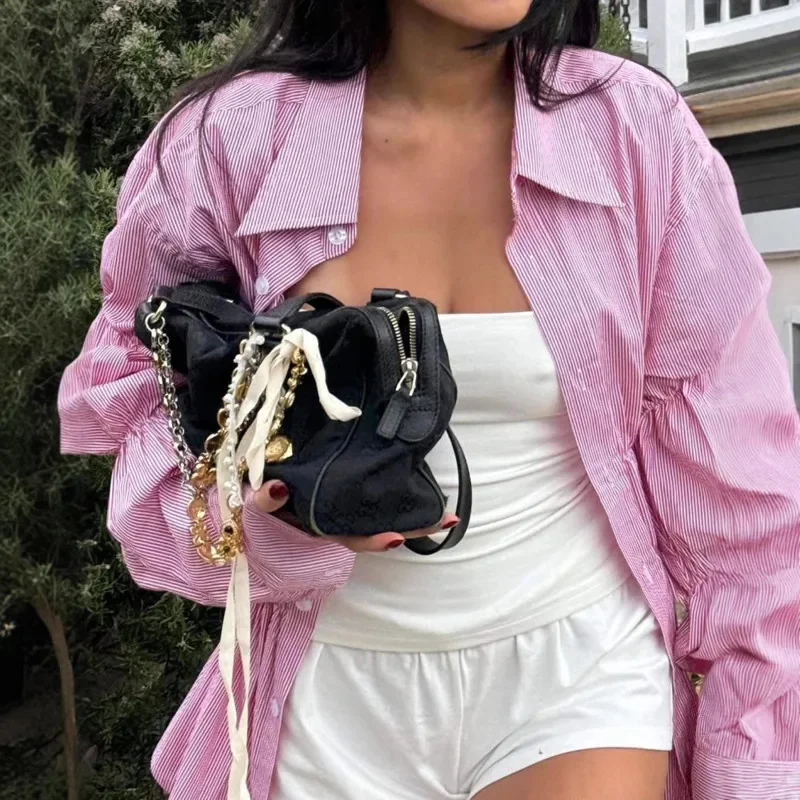 Spring Turndown Collar Women Ruffles Shirt Casual Long Sleeve Single Breasted Solid Loose Blouse Fashion Female High Streetwear
Spring Turndown Collar Women Ruffles Shirt Casual Long Sleeve Single Breasted Solid Loose Blouse Fashion Female High Streetwear