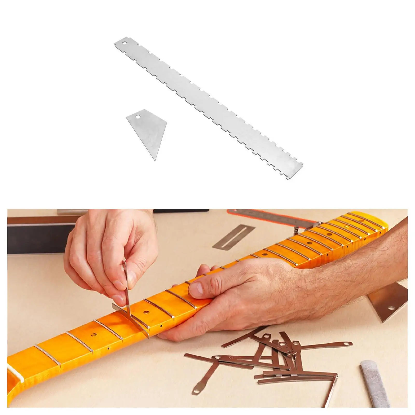Notched Straight Edge and Fret Rocker String Height Gauge Lightweight Luthiers Tools for Bass Banjo Mandolin Guitar Repair Tool
Notched Straight Edge and Fret Rocker String Height Gauge Lightweight Luthiers Tools for Bass Banjo Mandolin Guitar Repair Tool