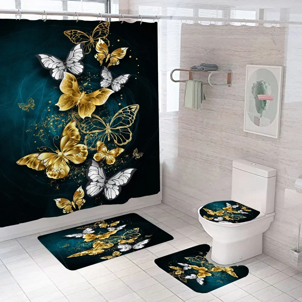Butterfly Shower Curtain Set Bathroom non-slip Carpet, Toilet Mat and Bath Mat, Butterfly Shower Curtain Decoration Set
Butterfly Shower Curtain Set Bathroom non-slip Carpet, Toilet Mat and Bath Mat, Butterfly Shower Curtain Decoration Set