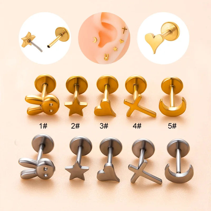 10Pcs Stainless Steel Piercing Jewelry Labret Stud Heart Pentagram Cross Insert Push-Pin Lip Stud Earring Lobe Helix Conch Daith
10Pcs Stainless Steel Piercing Jewelry Labret Stud Heart Pentagram Cross Insert Push-Pin Lip Stud Earring Lobe Helix Conch Daith