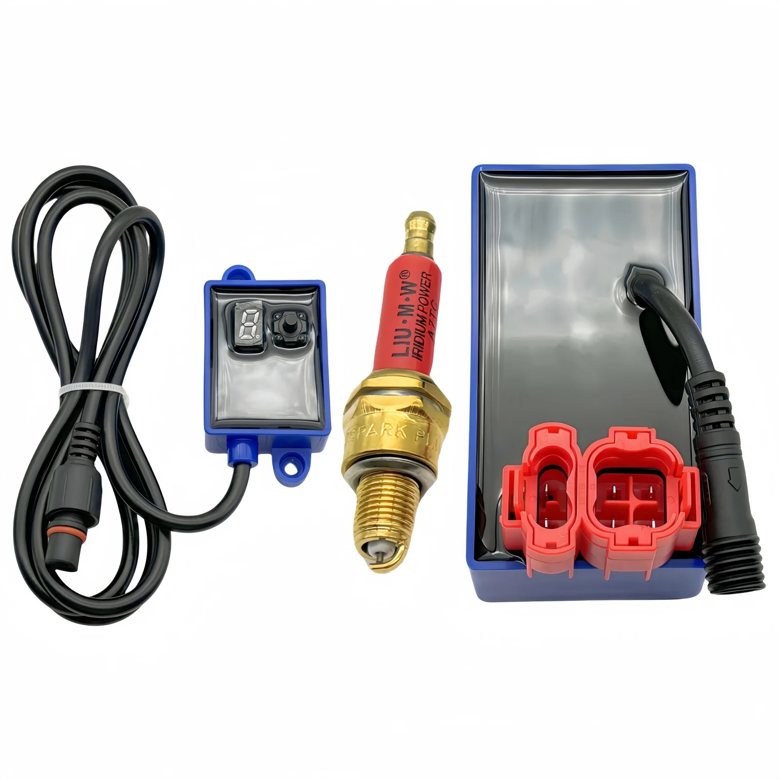 6 Pin Racing DC CDI Box & A7TC Iridium Spark Plug for GY6 50 125 150 200 250cc Scooter Moped ATV Digitally Adjustable
6 Pin Racing DC CDI Box & A7TC Iridium Spark Plug for GY6 50 125 150 200 250cc Scooter Moped ATV Digitally Adjustable 