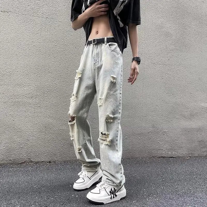 2024 Spring New Arrival Ripped Jeans for Men New Fashion High Waist Hip Hop Vintage Baggy Long Denim Pants Casual Trousers T106
2024 Spring New Arrival Ripped Jeans for Men New Fashion High Waist Hip Hop Vintage Baggy Long Denim Pants Casual Trousers T106