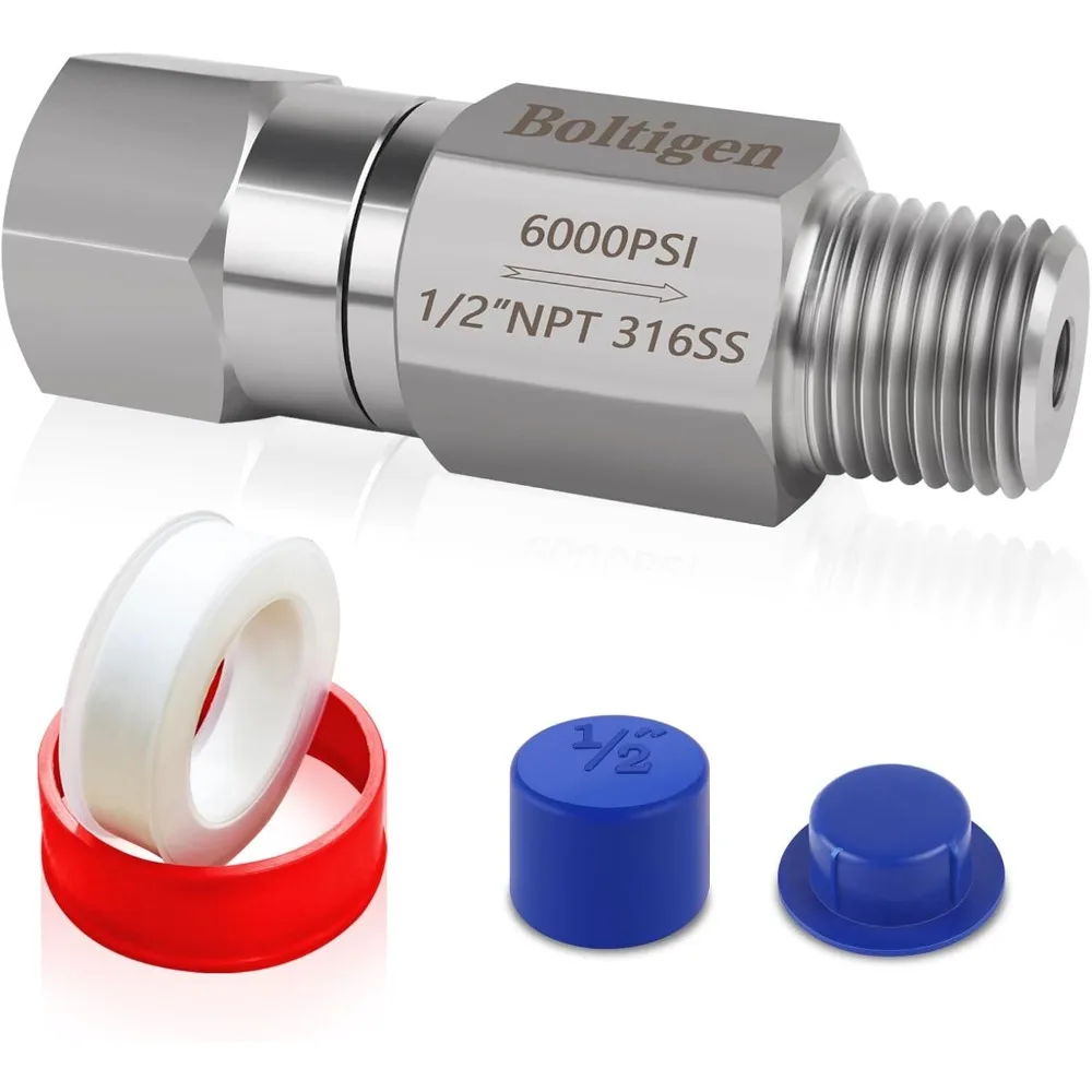 1/2" NPT Spring Check Valve 6000 PSI SS Inline Ball Type Well Pump Tank Backflow Preventer
1/2" NPT Spring Check Valve 6000 PSI SS Inline Ball Type Well Pump Tank Backflow Preventer
