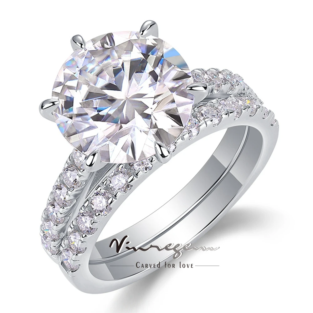 Vinregem 3EX VVS1 D Color 5CT Real Moissanite Diamonds Gemstone Engagement Ring Sets 100% 925 Sterling Silver Fine Jewelry GRA
Vinregem 3EX VVS1 D Color 5CT Real Moissanite Diamonds Gemstone Engagement Ring Sets 100% 925 Sterling Silver Fine Jewelry GRA