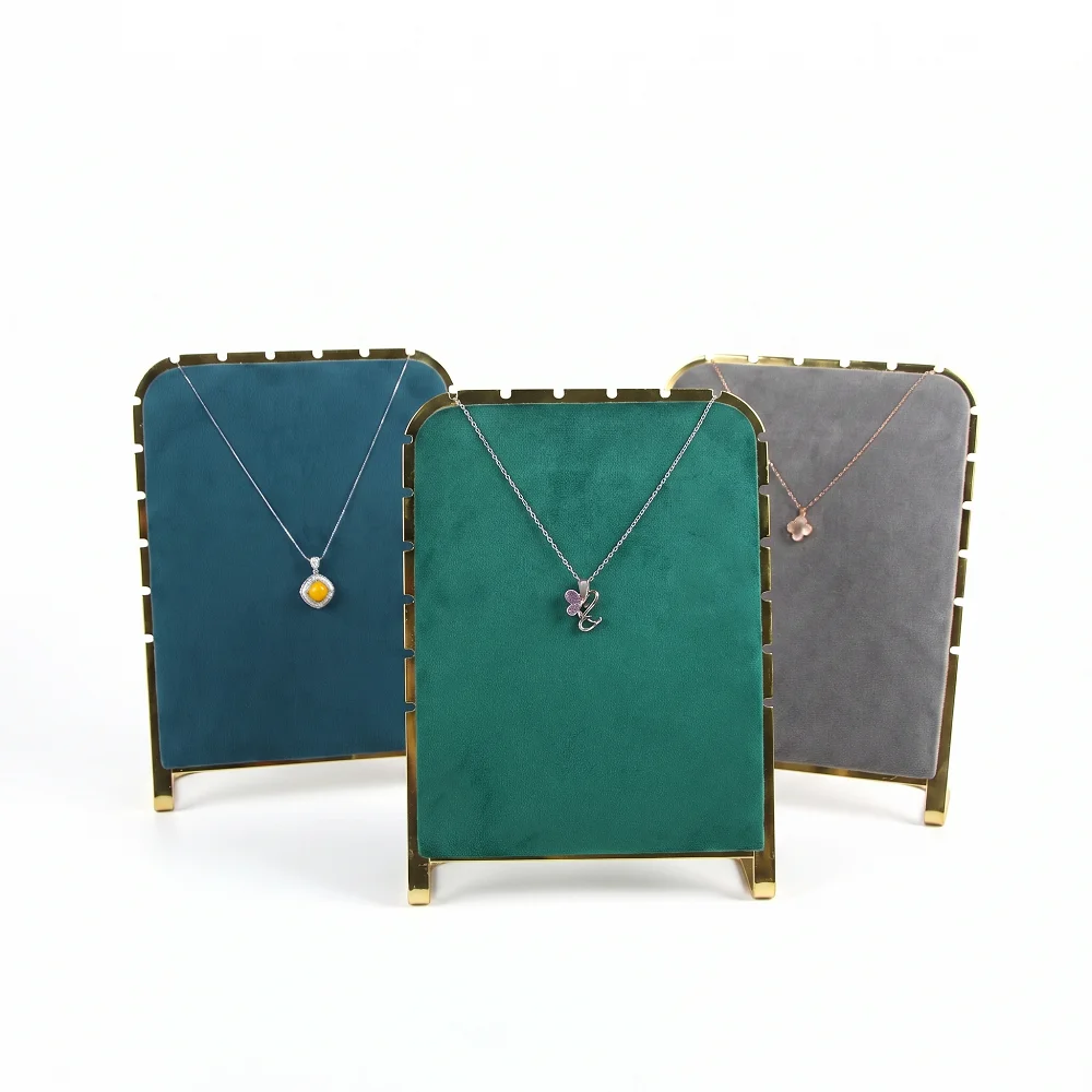 Velvet Necklace Display Stand Gold Metal Border Anti-Tangle Jewelry Holder Bust Mannequin for Boutique Shop Vanity Photography
Velvet Necklace Display Stand Gold Metal Border Anti-Tangle Jewelry Holder Bust Mannequin for Boutique Shop Vanity Photography